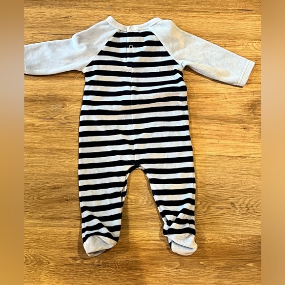 First Impressions Blue Striped Puppy One Piece, size 3-6 months - Picture 2 of 3